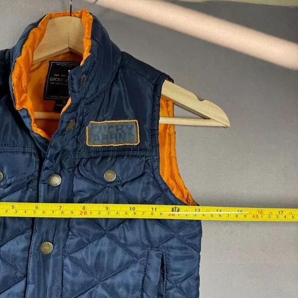 Lucky Brand Puffer Vest Boys 5 Ski Snowboard Diamond‎ Quilt Golf Outdoors Moto - Picture 4 of 10